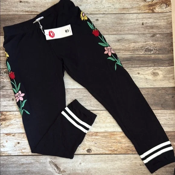 WILDFOX Women's Floral Embroidered Jogger Pants NWT - size M - Picture 5 of 5
